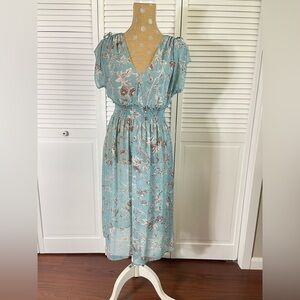 💙 Sweet sheer blue with flowers summer dress
